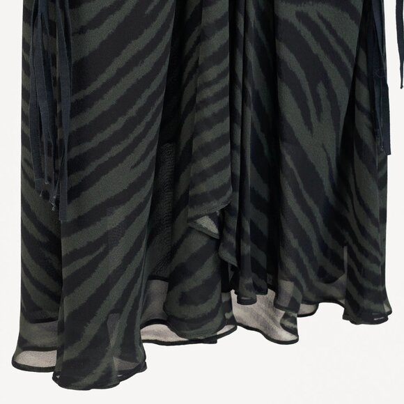 Proenza Schouler Green & Black Zebra Silk Long-Sleeve Dress - Picture 7 of 11